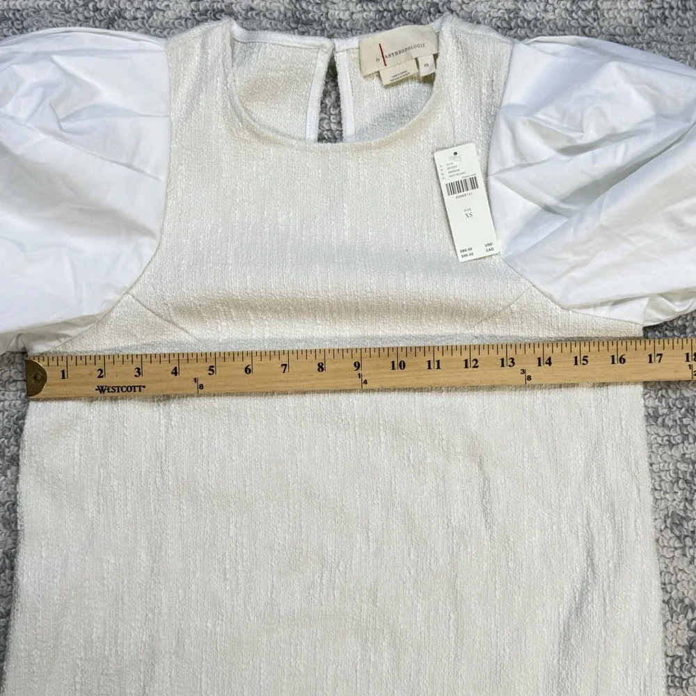 By Anthropologie Puff-Sleeve Blouse White‎ Cream Size XS Womens Top